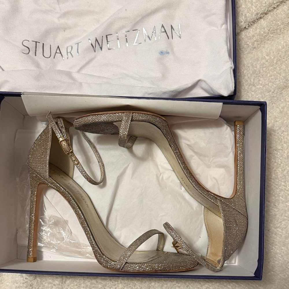 Stuart Weitzman Shimmering Gold Heels